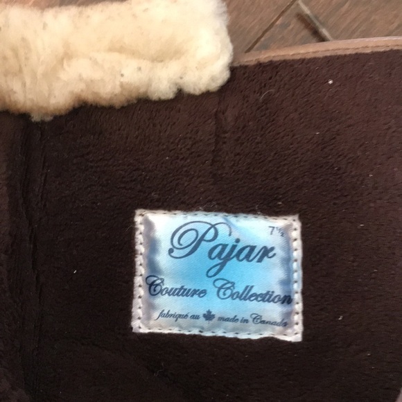 PAJAR Couture Collection Fur Trimmed Suede & Leather Heeled Boots Size 7.5 - Picture 10 of 13